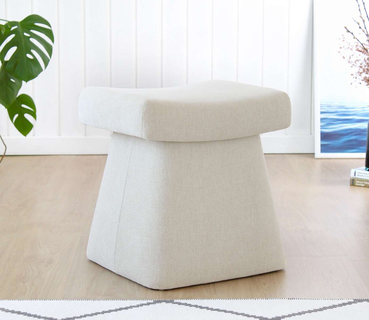 Taburet, Atelier del Sofa, 209FLF1447, Bumbac, Crem - imagine 6